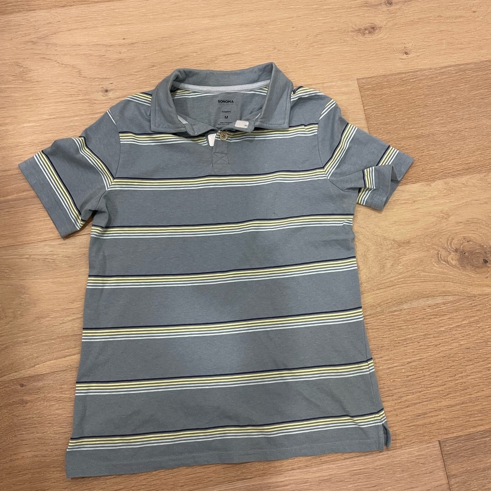 Sonoma Kids Polo Shirt with Gray and Yellow Stripes